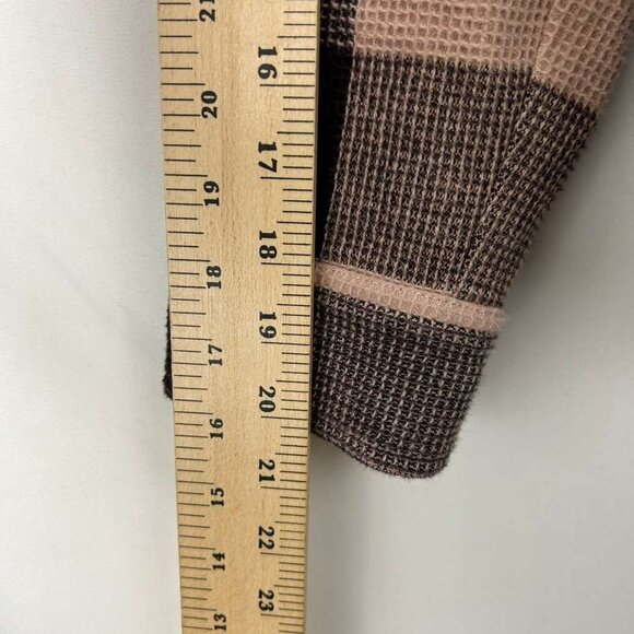 Madewell Women's Medium Waffle Half-Zip Popover Pink Plaid Long Sleeve Shirt - Picture 6 of 16